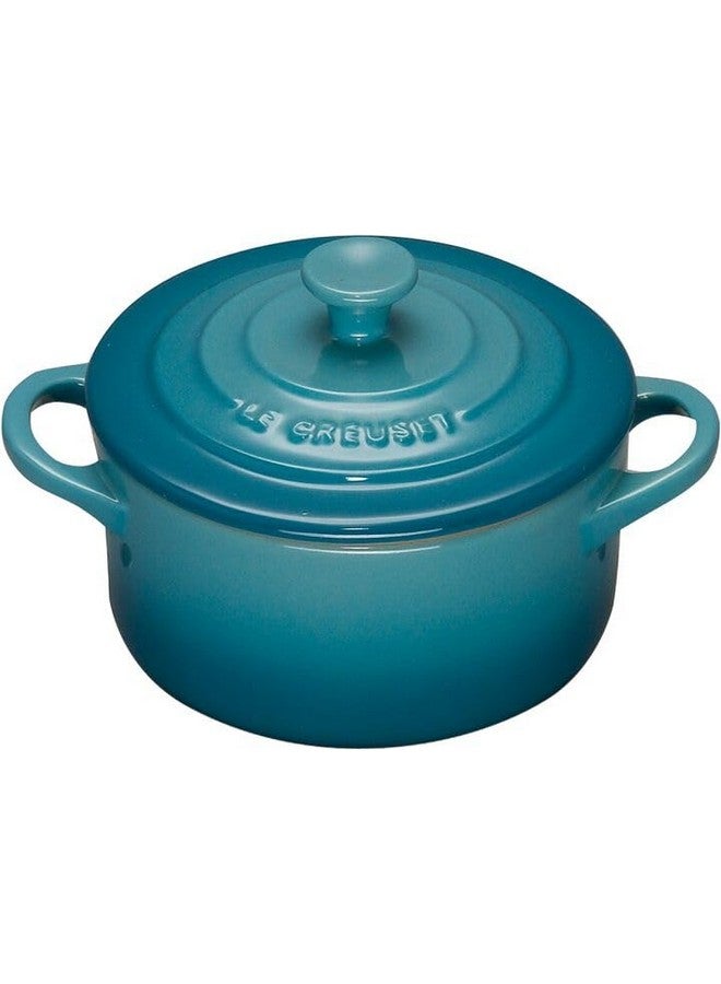 Le Creuset Le Creuset Stoneware Set of 4 Mini Cocottes with Cookbook, 8 oz. each, Caribbean  - Image 3