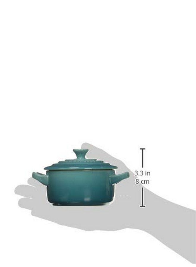 Le Creuset Le Creuset Stoneware Set of 4 Mini Cocottes with Cookbook, 8 oz. each, Caribbean  - Image 2