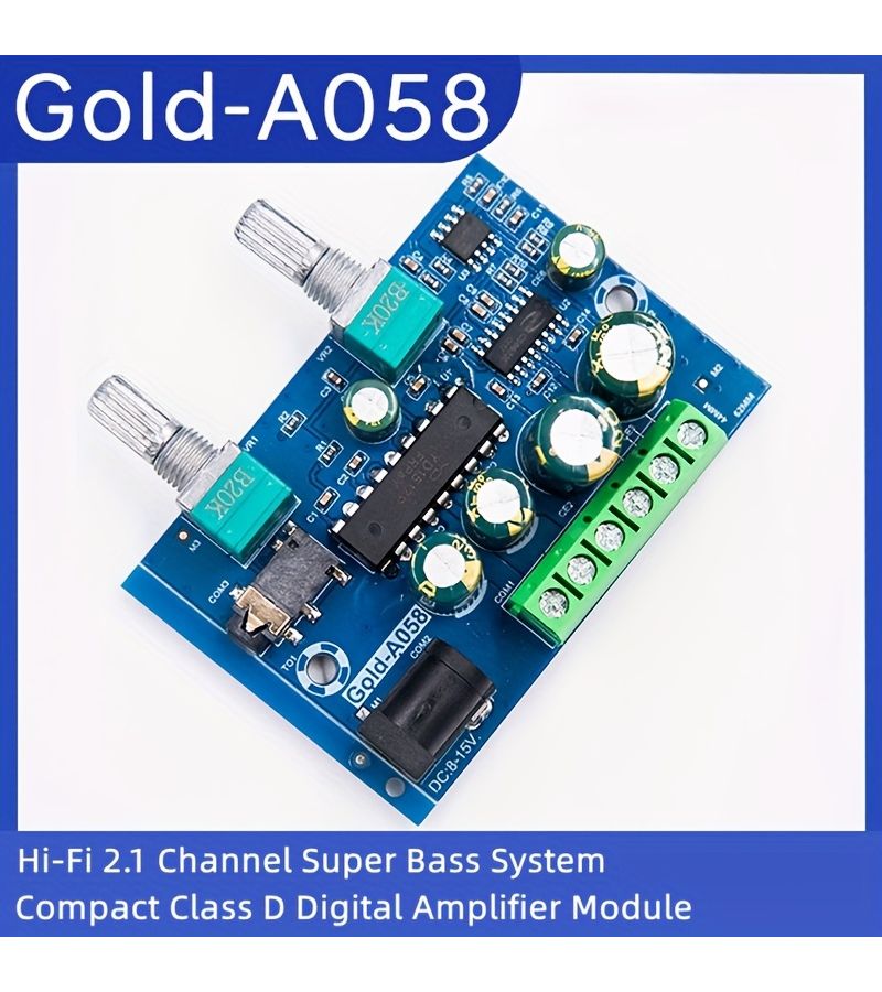 12V Class D Subwoofer Amplifier Board 2.1 Channel Audio System Compatible with 4-6 Inch Subwoofers Desktop Use - Image 1