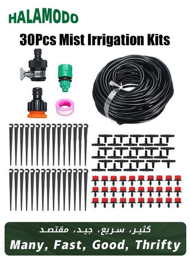 HALAMODO 30 PCS Mist Irrigation Kits Accessories, Blank Distribution Tubing, Watering System, Automatic Drip Kit, Sprinkler Nozzle Set, for Garden Greenhouse Flower Bed  - Image 1
