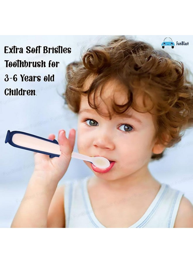 فنبلاست فرشاة أسنان للأطفال - فرشاة أسنان ناعمة من الألياف الدقيقة، فرشاة أسنان ذات شعيرات ناعمة للغاية للأطفال من سن 3 إلى 6 سنوات، فرشاة أسنان يدوية للأطفال، الأولاد والبنات - قطعة واحدة متعددة الألوان - Image 5