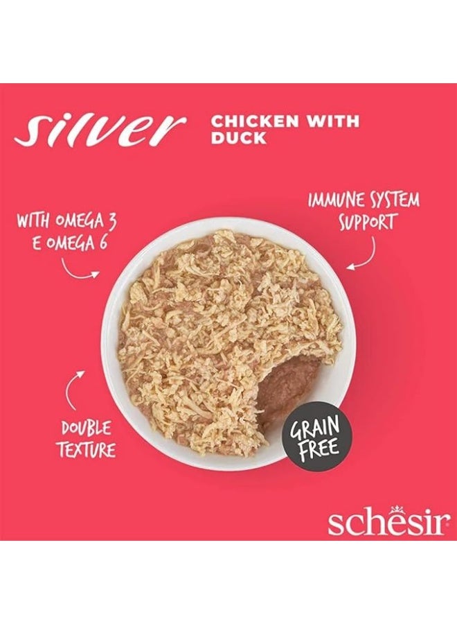 شيسر طعام شيسير سيلفر الرطب الكامل مع الدجاج والبط للقطط المسنة، 70 جرام - Image 4