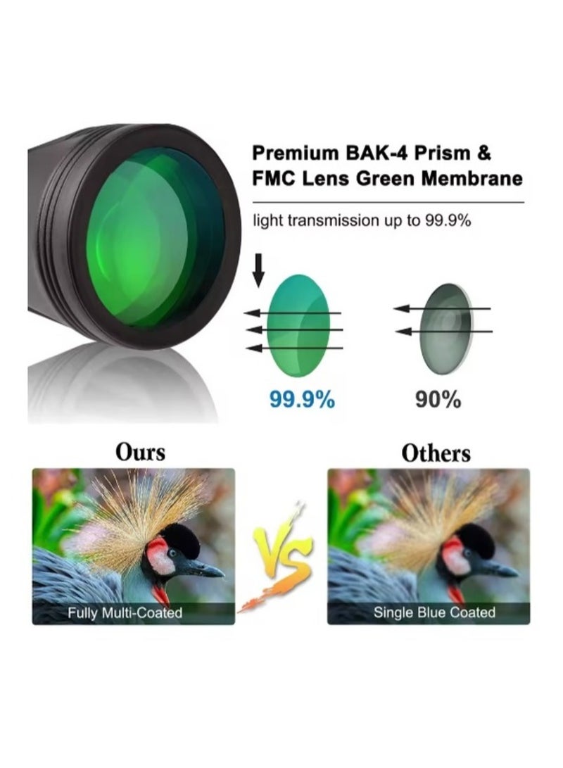 Professional Binoculars for Adults with Smartphone Adapter – BAK4 Prism & FMC Lens, High-Power Tactical Binoculars for Hiking, Bird Watching, and Outdoor Adventures - Image 3