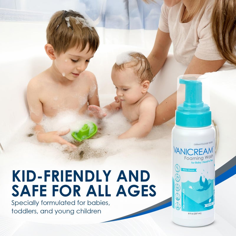 Vanicream Foaming Wash for Baby, 8 Oz, Gentle Cleanse and Moisture, Tear-Free Baby Shampoo and Body Wash with Beta-Glucan, Formulated without Common Irritants for Sensitive Skin, All Ages - Image 5