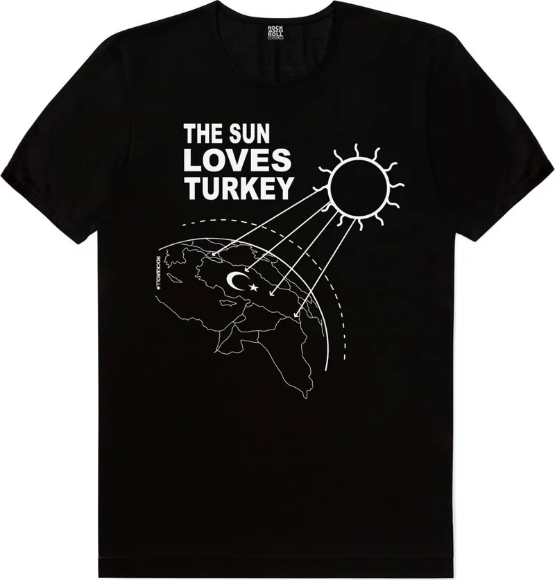 Rock&Roll Sunny Türkiye, Turkey Crescent and Star Black Men's T-Shirt 2-Piece Eco Pack