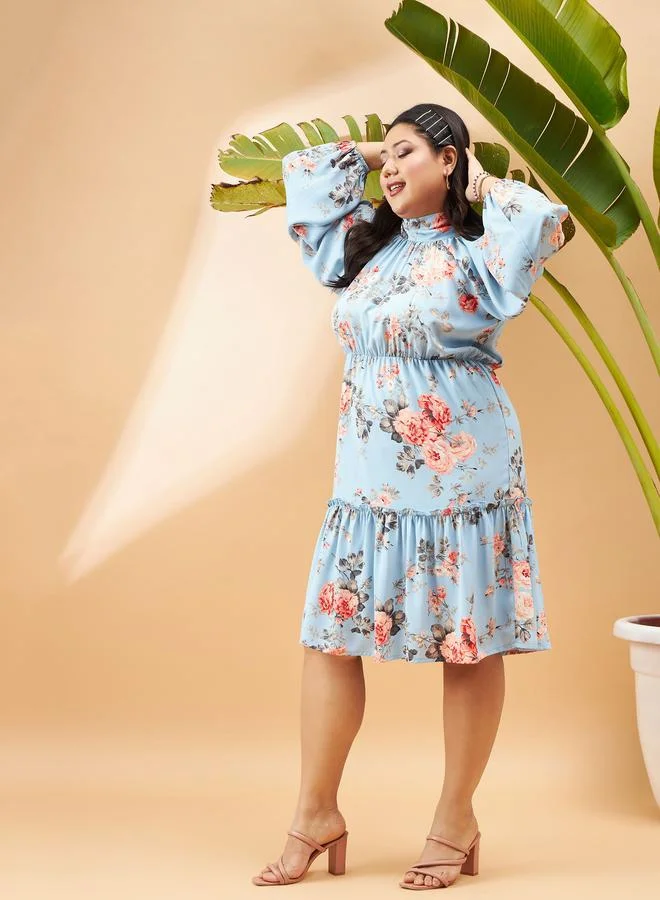 SASSAFRAS Floral Tiered Dress