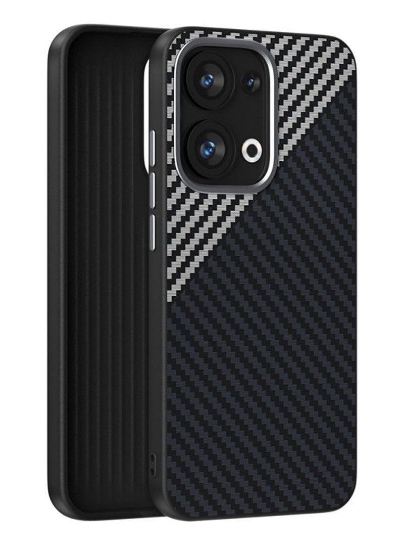 Protective Case Carbon Fiber Compatible with Oppo Reno 13 Case,Slim Shookproof Sturdy Protective Case for Reno 13 Minimalist Style with Carbon Fiber Textures with Drop Protection Cover Smartphone Slim