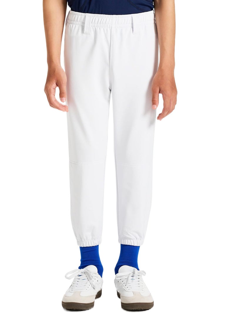 DEVOROPA 2T/3T/4T/5T to Big Kids Youth Boys Baseball Pants Girls Softball Pants Fast Pitch Tee Ball Practice Pants Pockets White 6Years - Image 2