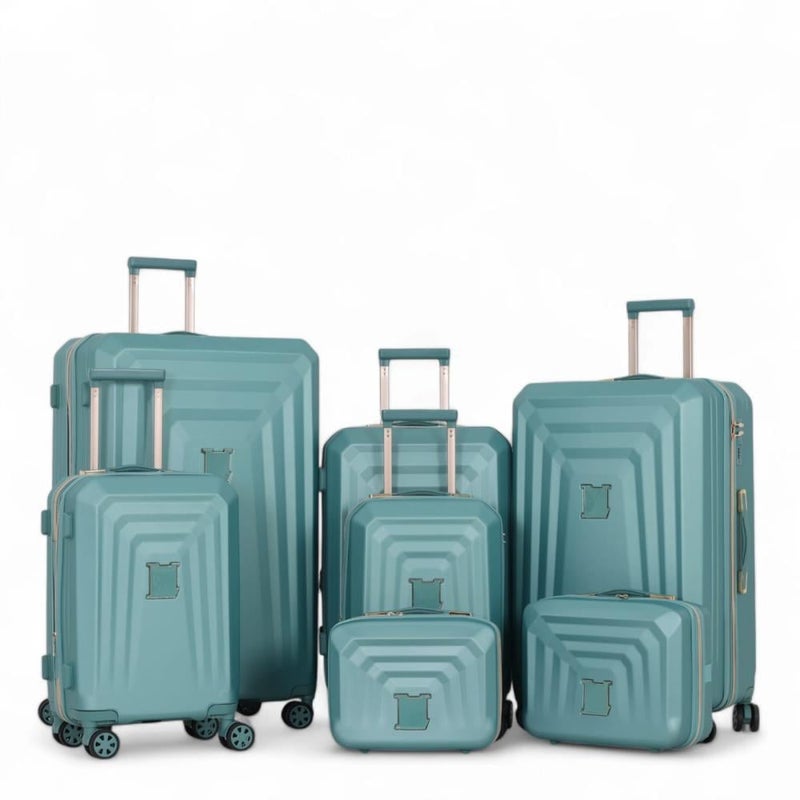 DIMA Bride's Dabash Travel Bag Set - 7 Pieces Includes 5 Trolley Bags and 2 Makeup Bags - Double Zipper Expansion Case - Dima Brand - Image 1