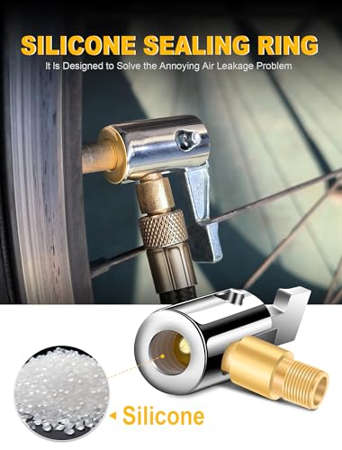 EVOULTES 2-Packs Lock On Air Chuck Tire Inflator Hose Adapter, Metal Locking Tire Chuck with Standard Tire Valve Thread, No Leakage Tire Inflating Hose Nozzle for Portable Tire Pump/Air Compressor - Image 4