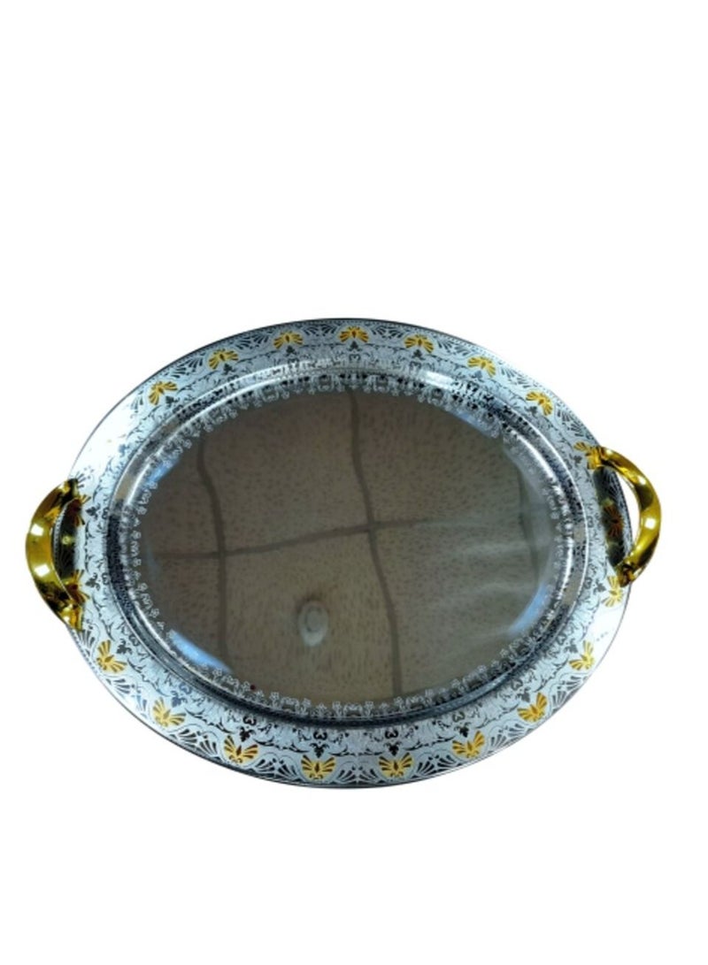 Jazz 3 piece golden stainless steel oval trays set - Image 2