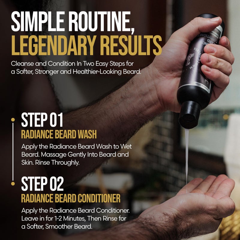 The Beard Struggle - Radiance Beard Wash & Conditioner Bundle - Silver Collection - Pack of 2, Alfheim's Forests - Nourish, Cleanse, Softens, & Strengthens Beard - Beard Wash and Conditioner for Men - Image 3