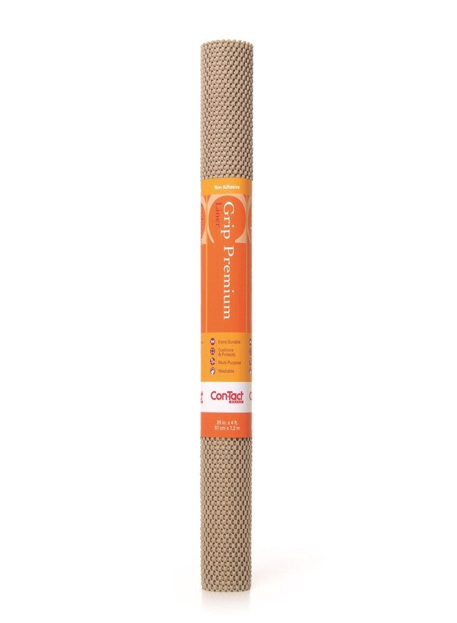 Con-Tact Brand Grip Premium Shelf Liner, Thick and Non-Adhesive Drawer Liner, Multi-Purpose and Easy to Use, 20" x 4', Taupe, Pack of 1 - Image 1