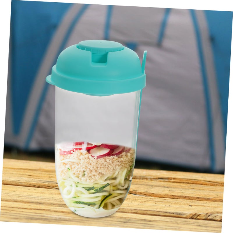 2 Pcs Salad Container Shaker Cups With Fork And Dressing Holder For Meal Prep - Image 3