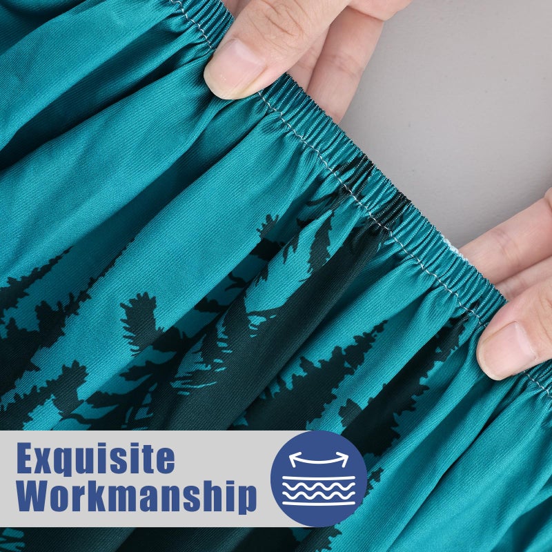Moosfor Spandex Elastic Fitted 6FT Rectangle Table Cloth, Stretch Washable Tablecloths, Reusable Table Cover for Outdoor Picnic, Camping, Patio,Dining & Kitchen (Forest, 30"x72") - Image 4