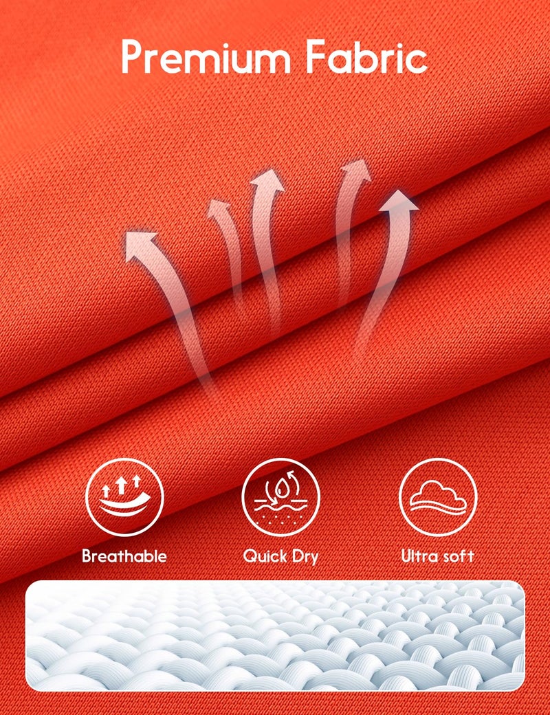Opna Men's Long Sleeve Moisture Wicking Athletic Shirts, Dry Fit Long Sleeve UV Protection Shirts Men for Workout, Running, Hiking Orange - Image 5
