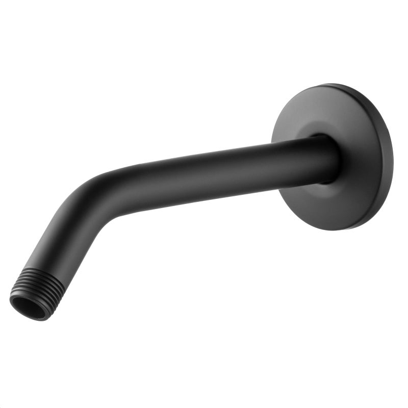 OFFO Shower Arm with Flange 10 in Wall Mount Replacement Angle Shower Head Arm WallMounted For Fixed Shower Head Handheld Showerhead Matte Black