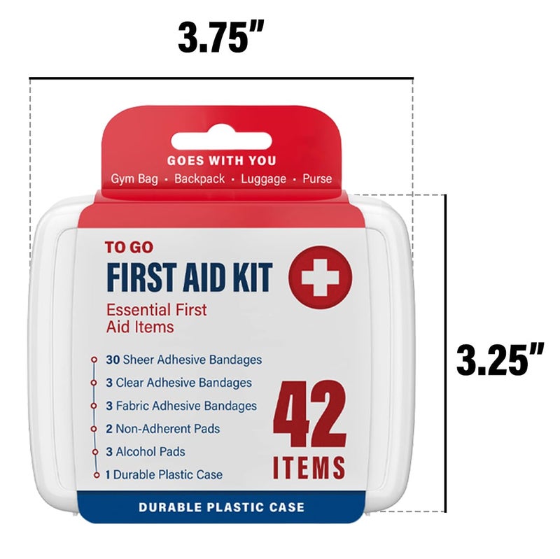 DecorRack 4 Pack Mini First Aid Kits, Small Travel Size Kit, First Aid Patch with 168 Items, Durable Plastic Box Perfect for Car, Home, Boat, or Camping, (168 Pieces, 4 Pack) - Image 2