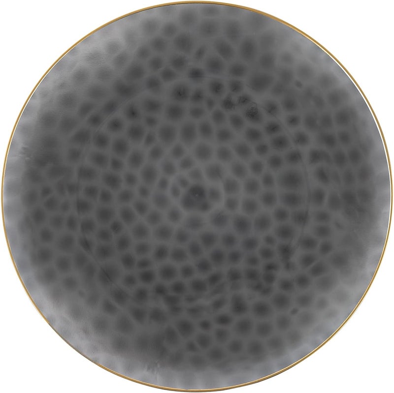 PLASTICPRO 30 Pack Hammered Plastic Plates Heavyweight Disposable Plastic Plates Elegant Transparent Black Plates With Gold Rim Platsic Party Dishes (Transparent Black With Gold Rim, 7'' INCH PLATES) - Image 2