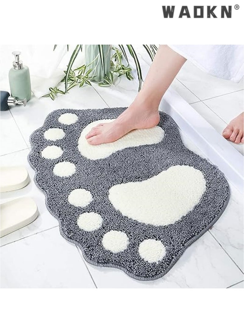 دبليو أيه أو كي أن المضادة للانزلاق حمام السجاد ، لينة ماصة حمام حصيرة دش الكلمة السجاد ، مطبخ قابل للغسل ، للحمام / دش / غرفة الخ ، 40x60cm ( رمادي ) - Image 1