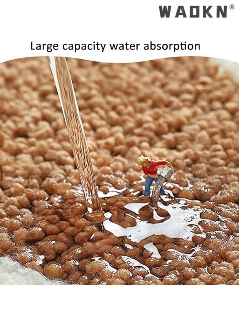 دبليو أيه أو كي أن المضادة للانزلاق حمام السجاد ، لينة ماصة حمام حصيرة دش الكلمة السجاد ، مطبخ قابل للغسل ، للحمام / دش / غرفة الخ ، 40x60cm ( رمادي ) - Image 4