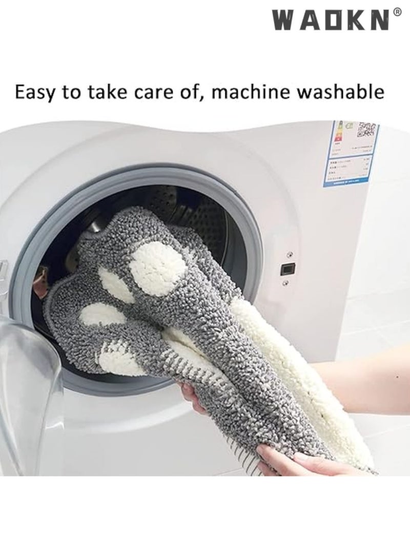 دبليو أيه أو كي أن المضادة للانزلاق حمام السجاد ، لينة ماصة حمام حصيرة دش الكلمة السجاد ، مطبخ قابل للغسل ، للحمام / دش / غرفة الخ ، 40x60cm ( رمادي ) - Image 5