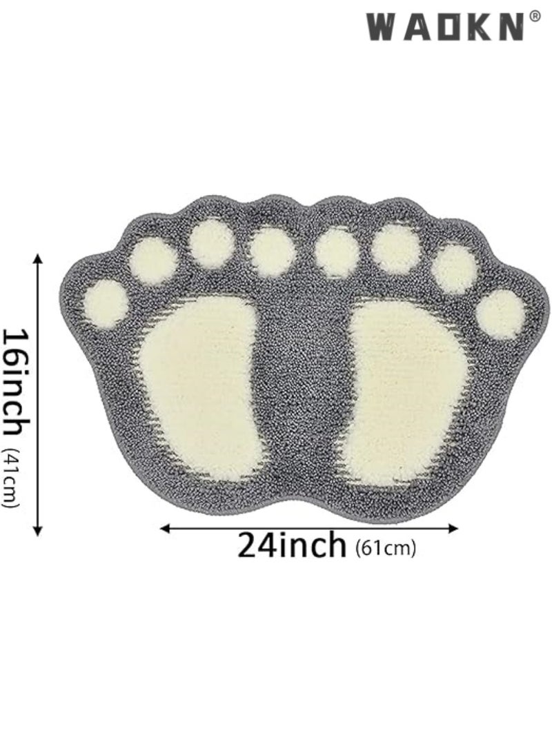 دبليو أيه أو كي أن المضادة للانزلاق حمام السجاد ، لينة ماصة حمام حصيرة دش الكلمة السجاد ، مطبخ قابل للغسل ، للحمام / دش / غرفة الخ ، 40x60cm ( رمادي ) - Image 2