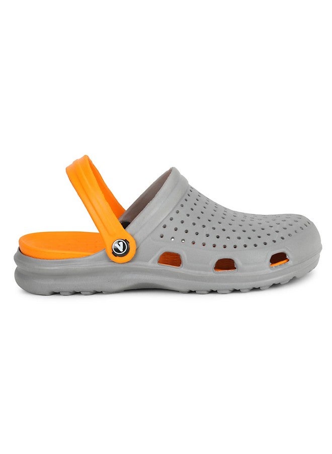 aqualite Men's 636, 1636 Grey Orange M - 9 Clogs - Image 4