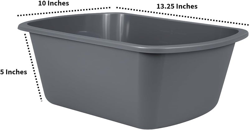 Vakly Wash Basins – Rectangular Plastic Hospital Bedside Soaking Tub - Small 7 Qt Graduated Bucket - Portable Washbasin for Washing, Cleaning, Foot Bath, Dishes, Face Cleansing Bowl (3) - Image 3