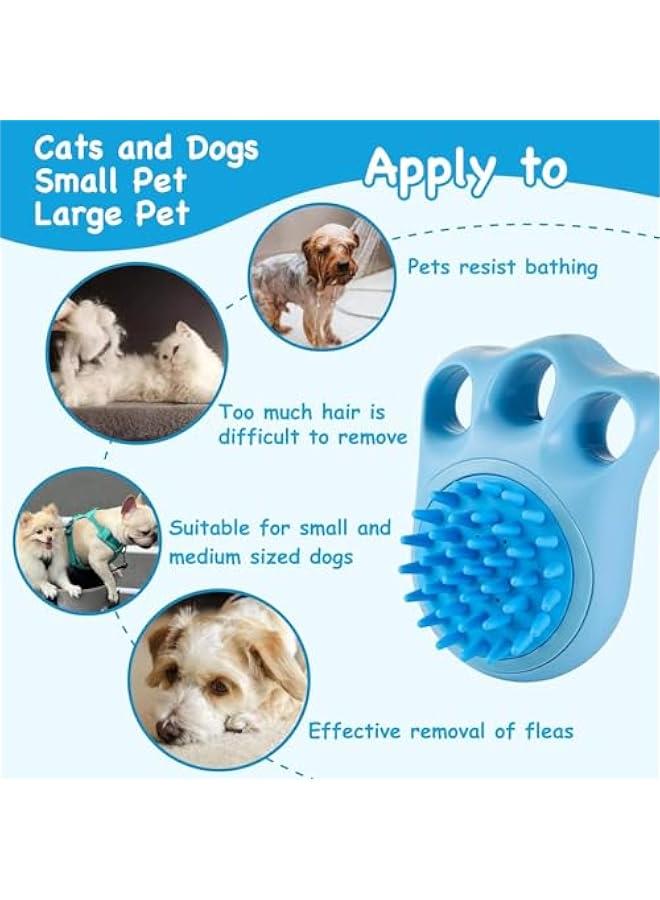 هوكور فرشاة استحمام للكلاب من ساب وولف، قطعتان من فرشاة شامبو الكلب، فرشاة تدليك للعناية بالحيوانات الاليفة مع موزع صابون وشامبو لغسل الكلاب والقطط ذات الشعر القصير والطويل، فرشاة العناية بالكلاب - Image 5