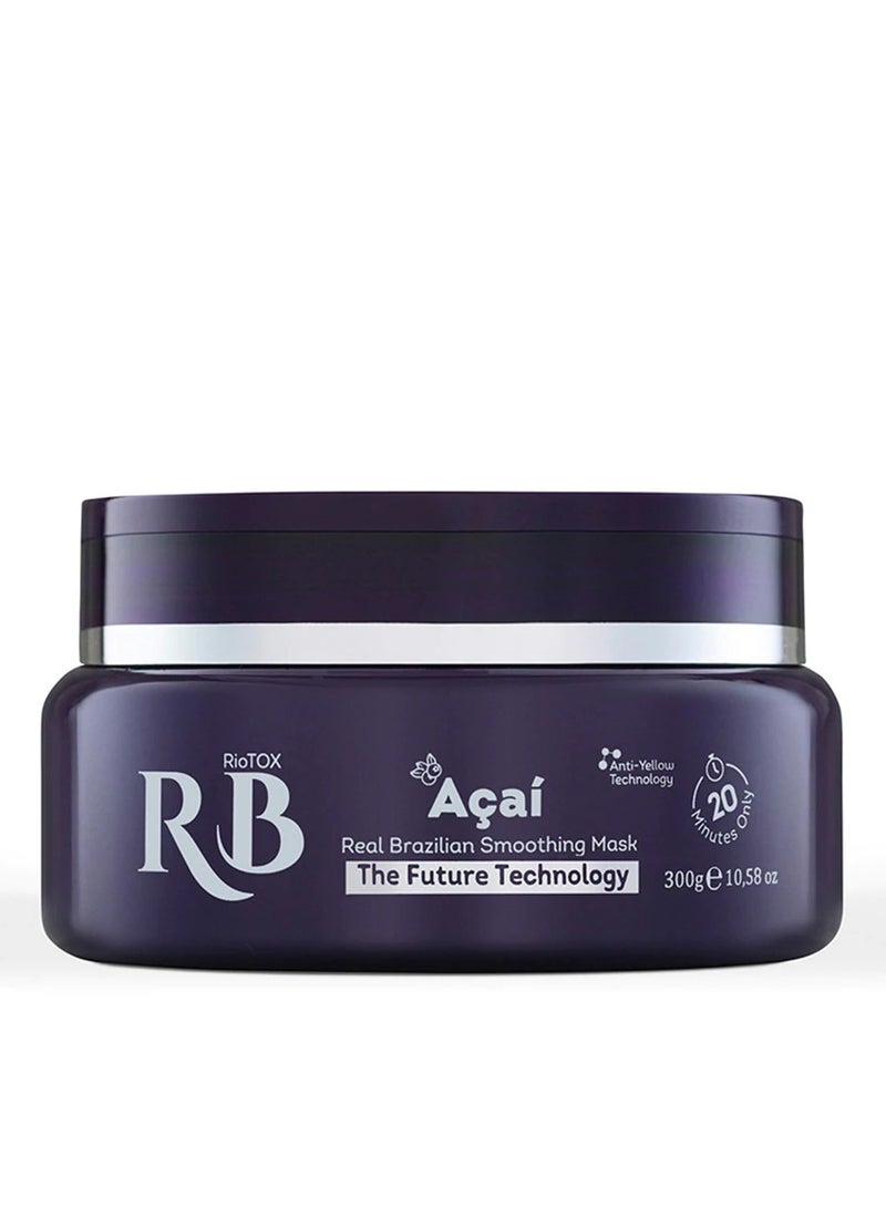 RIOBELO Hair Mask, Açai Hair Treatment Mask, Brazilian Hair Mask for Blonde & Dyed Hair by RIOBELO RioTox Professional Real - 300g - Image 1
