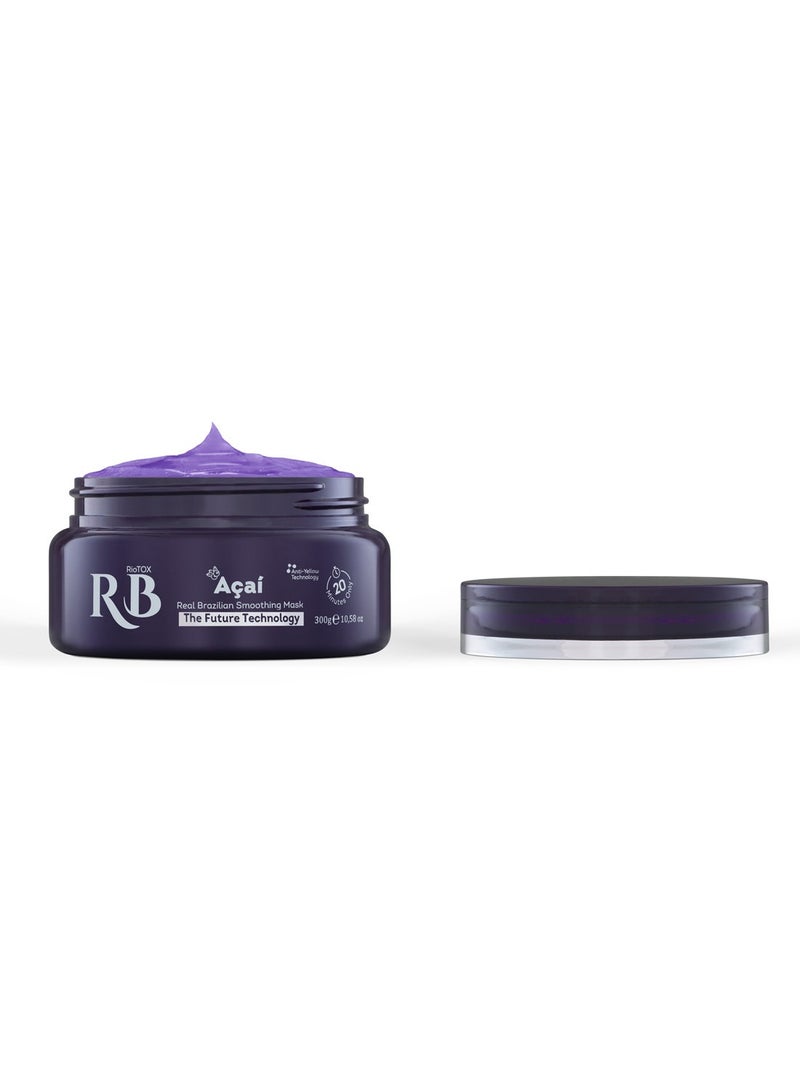 RIOBELO Hair Mask, Açai Hair Treatment Mask, Brazilian Hair Mask for Blonde & Dyed Hair by RIOBELO RioTox Professional Real - 300g - Image 3