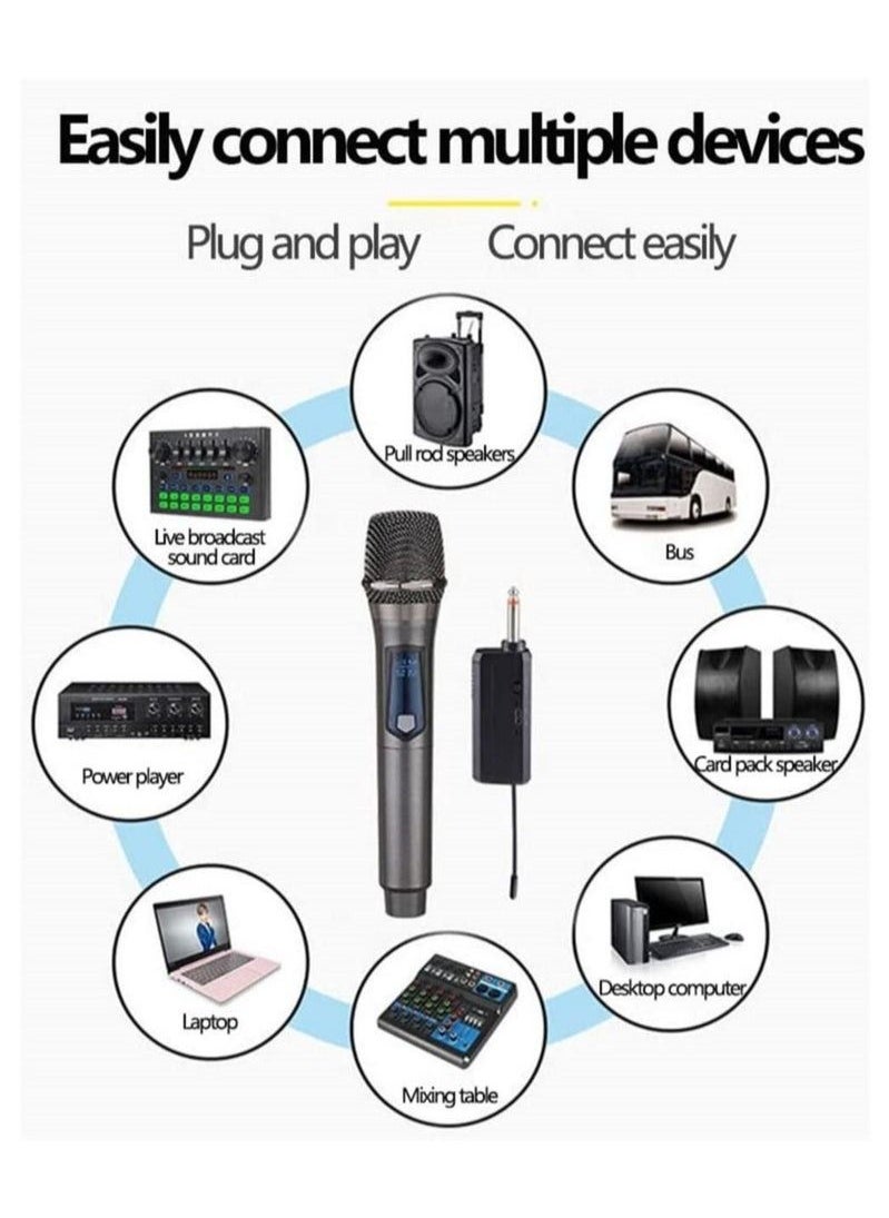 Furtey - Wireless Microphone Handheld Dynamic Mic Karaoke System with Rechargeable Receiver 164 ft Range for Karaoke Nights and House Parties DJ Meeting - Image 1