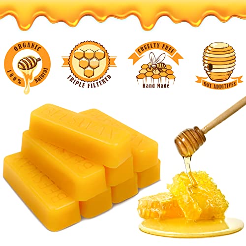 TRINIDa 8oz Yellow Beeswax Bars, Natural Organic Beeswax Block 8 PCS, Bees Wax Candle Making, Beeswax for Candle Making, Bees Wax Making for Skincare, Lip Balms, Lotions, Cosmetic Grade - Image 2
