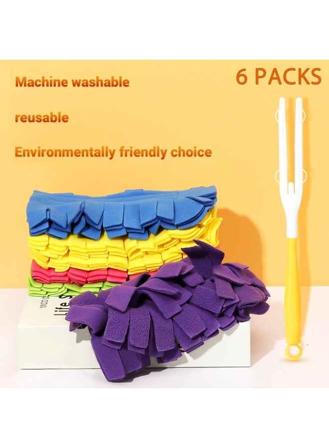 Duster Refills for Swiffer Electrostatic Dust Removal Brush Refills Multisurface 360Â° Larger Size Dusters with 4X Microfibers Unscented Disposable Dusters Machine Washable Reusable Environmentally Friendly Choice 6  Packs - Image 1