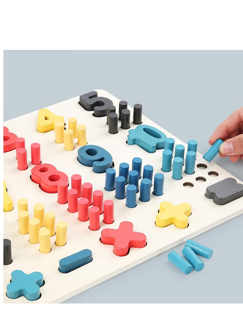 MIKNEKE Montessori Number Counting Peg Board Beads Game, Wooden Math Manipulative Materials for Preschool, Number Montessori Learning Toy for Toddlers & Kindergarteners (Beads Board)  - Image 2