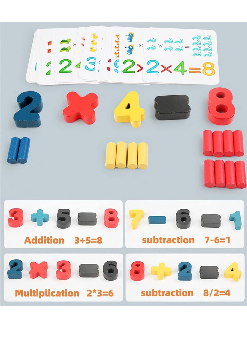 MIKNEKE Montessori Number Counting Peg Board Beads Game, Wooden Math Manipulative Materials for Preschool, Number Montessori Learning Toy for Toddlers & Kindergarteners (Beads Board)  - Image 3