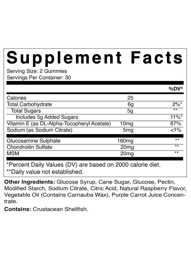 Vitamatic - Glucosamine Chondroitin Gummies With Msm & Vitamin E Joint Support 60 Pectin Based Gummies - Image 1