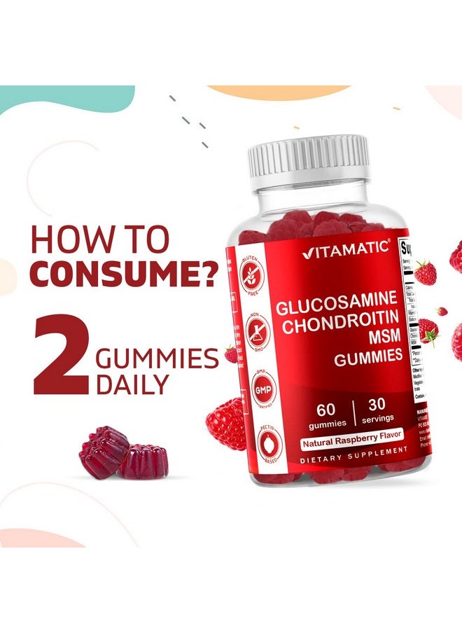 Vitamatic - Glucosamine Chondroitin Gummies With Msm & Vitamin E Joint Support 60 Pectin Based Gummies - Image 1