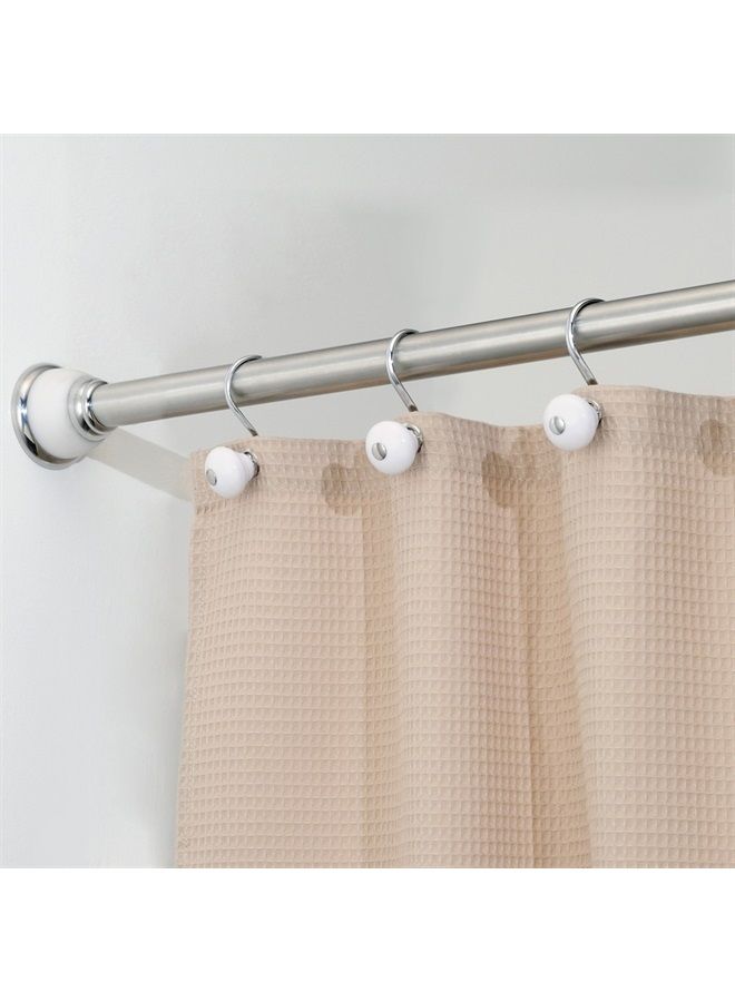 IDesign York Constant Tension Bathroom Shower Curtain Rod - 43-75", Medium, Polished/White 