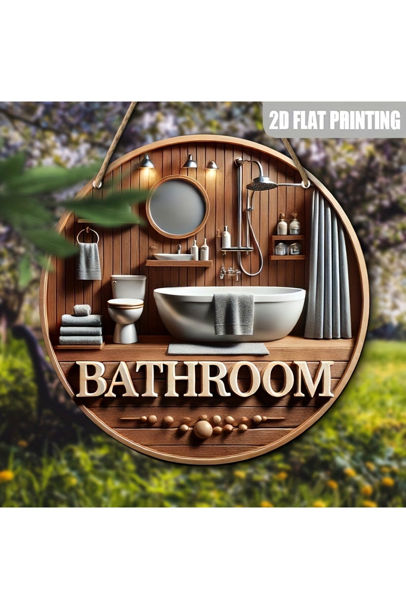 20x20cm 2 2D 8in Round Wooden Signboard Toilet Decora Bathroom Restaurant Coffee Shop Shopping Mall