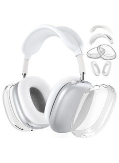 Suitable For Apple Airpodsmax Protective Shell Airpodsmax Silicone Case Max Earphone Shell Tpu Four-piece Set-Color:Tpu Transparent White*silver White 4-piece Set (mesh Cover*1+headband Cover*1+shell Cover*1 Pair+ear Cushion Cover*1 Pair)-Applicable Models:Universal For Airpods Max1/2 Generations