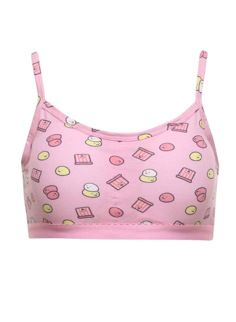 Karma Karma Pack of 3 Girls' Printed Padded Cotton Soft Bra  - Image 2