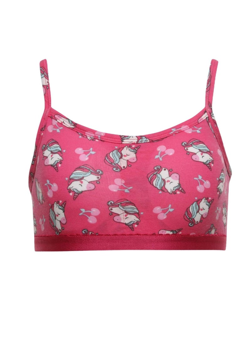 Karma Karma Pack of 3 Girls' Printed Padded Cotton Soft Bra  - Image 4