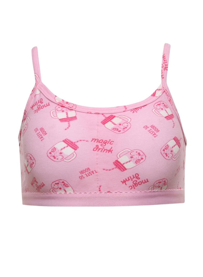 Karma Karma Pack of 3 Girls' Printed Padded Cotton Soft Bra  - Image 5