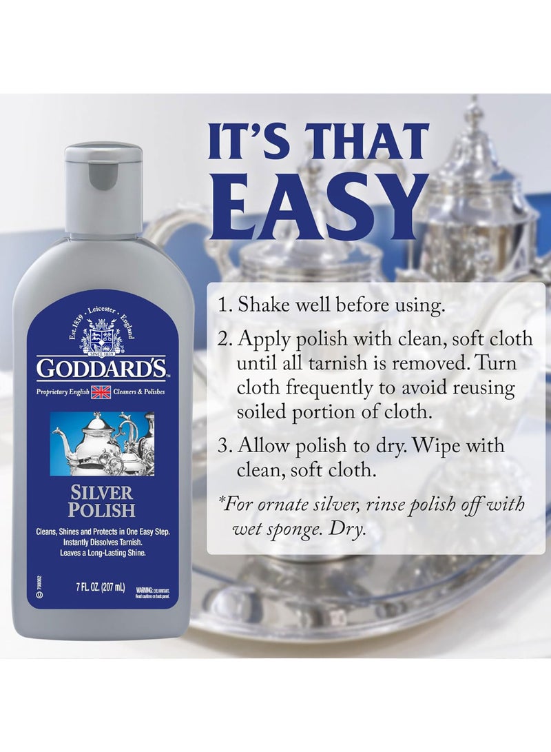 Goddard's Silver Polish Sterling Silver Cleaner for Dinnerware, Silverware, Instant Sterling Silver Jewelry Cleaner to Shine, Protect & Clean, All-in-One Tarnish Remover Solution for Silver, 7 oz - Image 4