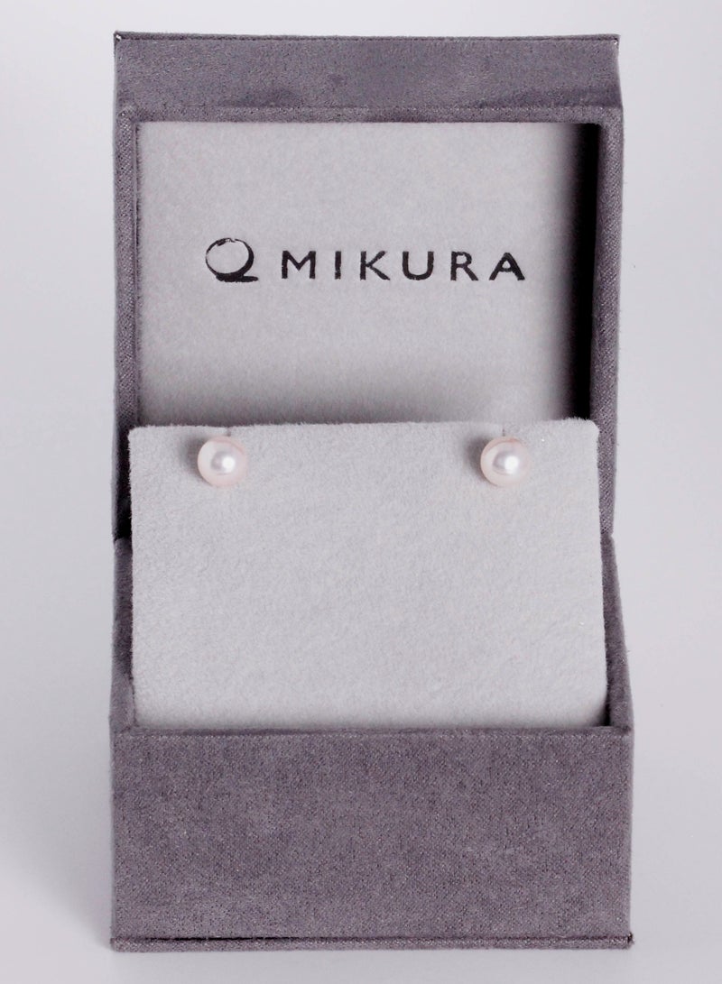 MIKURA Earrings, Japanese Akoya Pearls, A Quality, White Color, 7.0-6.5MM, Agw 1.51Gms, 18KY  - Image 3
