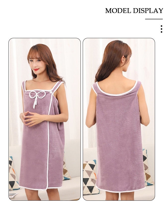 DUNISO روب حمام نسائي، بدون أكتاف، منشفة حمام يمكن ارتداؤها سريعة الجفاف وخفيفة الوزن وشديدة الامتصاص للماء على الشاطئ والمنتجعات الصحية وأرواب حمام منزلق، فستان استحمام، غطاء للاستحمام، فستان ملابس نوم، رداء نوم - Image 5