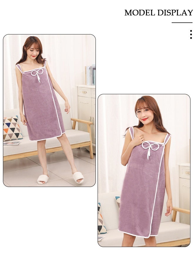 DUNISO روب حمام نسائي، بدون أكتاف، منشفة حمام يمكن ارتداؤها سريعة الجفاف وخفيفة الوزن وشديدة الامتصاص للماء على الشاطئ والمنتجعات الصحية وأرواب حمام منزلق، فستان استحمام، غطاء للاستحمام، فستان ملابس نوم، رداء نوم - Image 4