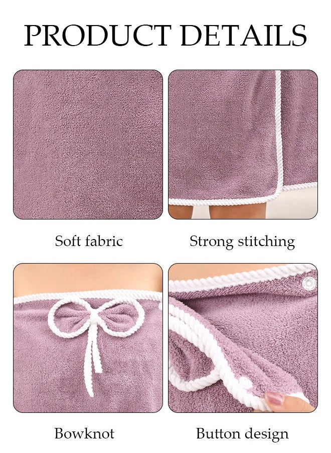 DUNISO - Women's Bath Robe, Off Shoulder Wearable Bath Towel Quick Dry Lightweight Highly Water Absorbent Beach Spa Gym Bathrobes Slip Dress Bathing Shower Cover Up Tube Dress Nightwear Sleeping Robe - Image 1